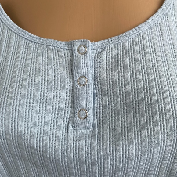 Pointelle Rib Crop Henley BP. - Picture 5 of 9